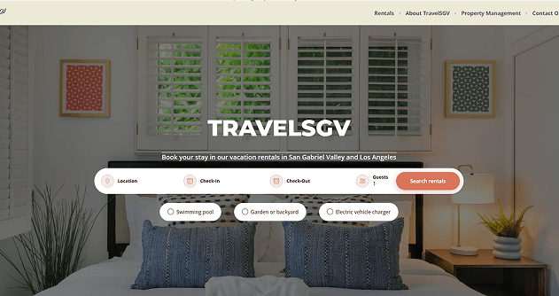 TravelSGV Website Screenshot
